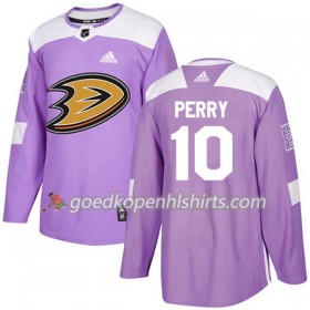 Anaheim Ducks Corey Perry 10 Adidas 2017-2018 Purper Fights Cancer Practice Authentic Shirt - Mannen